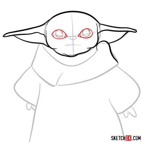 How To Draw Baby Yoda Sketchok Step By Step Drawing