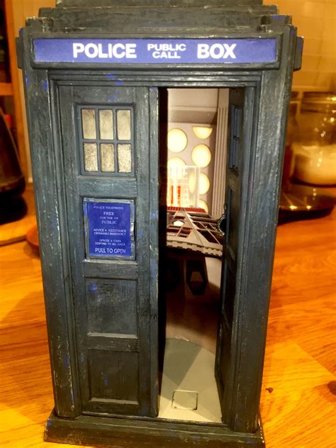 a doctor who character options tardis i customised to look like the tardis prop as seen in the