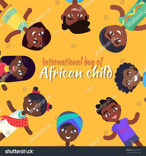 International Day African Child Poster Kids Stock Vector Royalty Free