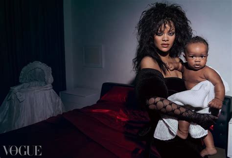 Rihanna S Baby Boy Months Joins Her And A Ap Rocky On British Vogue