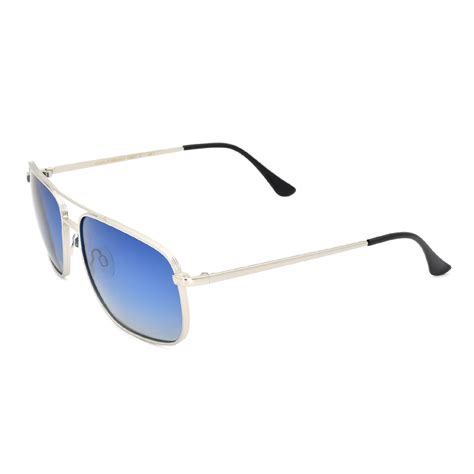 Double Bridge Metal Polarized Sunglasses Rectangular Sun Glasses Uv400 Protection Men Eyewear