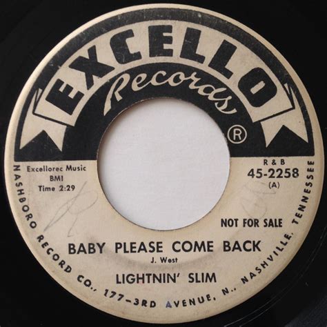 Lightnin Slim Baby Please Come Back You Move Me Baby 1964 Vinyl