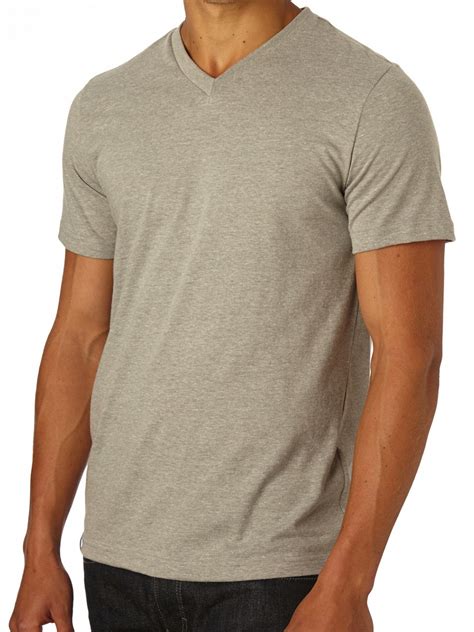 Mens V Neck Heather Grey Everyday T Shirt Fair Trade Solne Eco