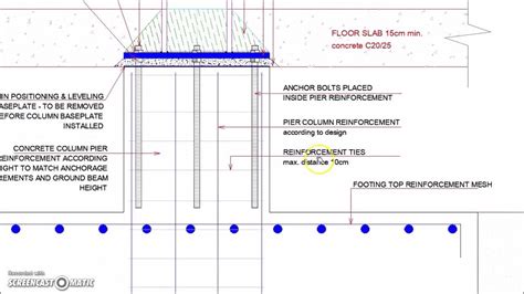 Steel Column Footing Foundation Detail Youtube