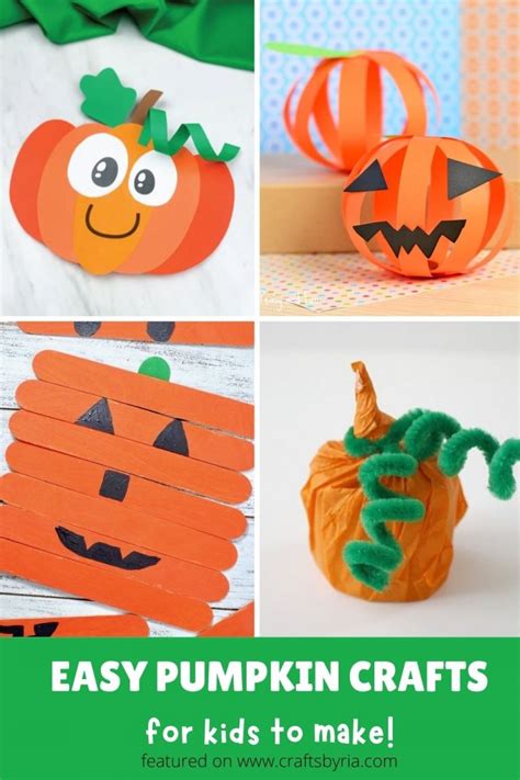 15 Simple Pumpkin Crafts For Kids To Make Crafts By Ria