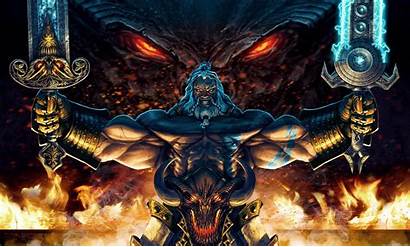 Diablo Sword Barbarian Dragon Fantasy Warrior Fire