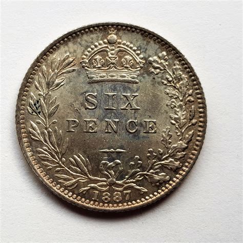 1887 Queen Victoria Silver Sixpence M J Hughes Coins