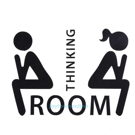 Thinking Room Toilet Wall Stickers Decals Wc Bathroom Door Sign