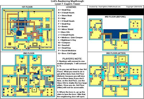 The Legend Of Zelda Links Awakening Level 7 Eagles Tower Map Map