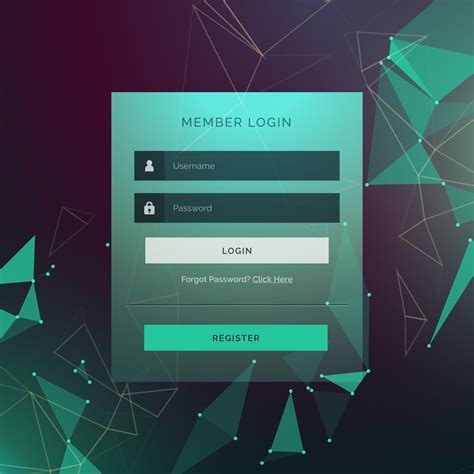 Creative Login Ui Template Form Design With Technology Style Bac