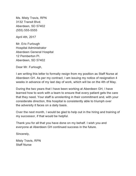 Get 21 Staff Nurse Resignation Letter Sample Pdf