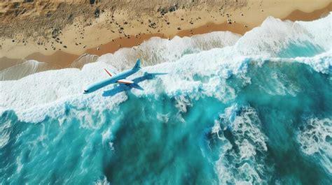 Premium Ai Image Photo Vertical Aerial Shot Of Sea Waves Hitting The