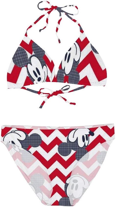 Amazon Com Mickey Mouse Heads Bikini Swimsuit For Women Pools My Xxx Hot Girl