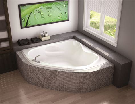 Custom concrete bathtub for creative bathroom designs. Small corner bathtub are definitely worth considering ...