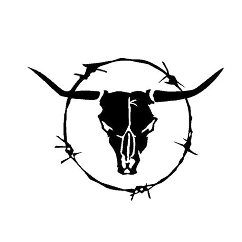 2019 155cm Vinyl Decal Longhorn Bull Skull Barb Wire Cow Country