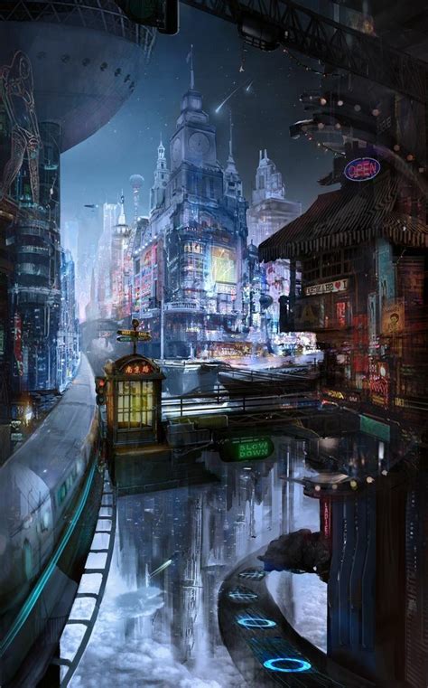 Steampunk And Cyberpunk Cyberpunk City Sci Fi City Futuristic Art