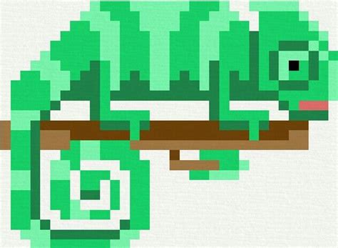 34x25 Chameleon Pixel Art Icons Pixel Art Art Icon
