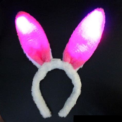 Led Light Up Flashing Easter Rabbit Bunny Ears Headband Head Mardi Gras