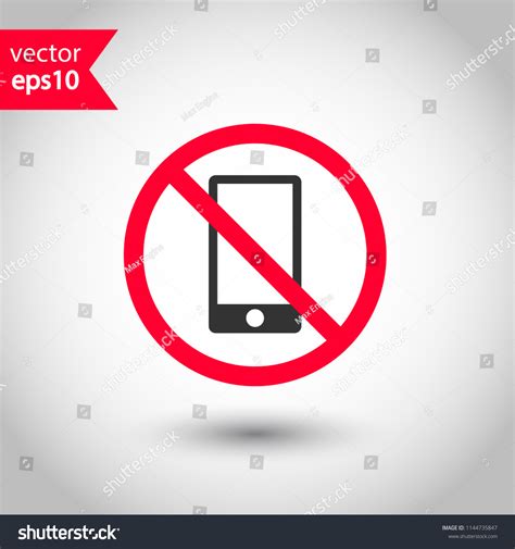 Forbidden Mobile Phone Icon No Mobile Stock Vector Royalty Free