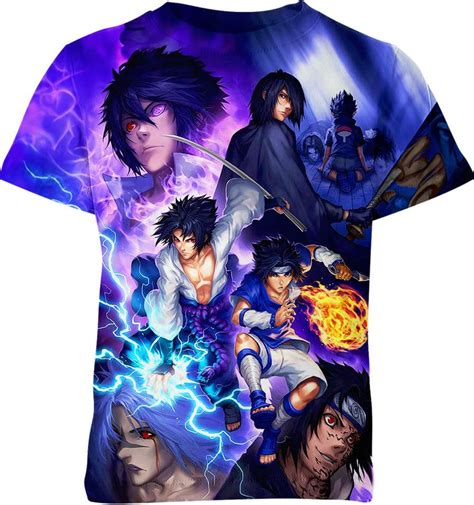 Sasuke Uchiha Naruto Anime Shirt Full Printed Apparel