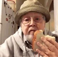 Old Man Eating Bread Gif Gifdb Com
