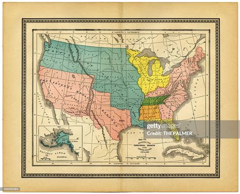 Map Of Usa 1883 High Res Vector Graphic Getty Images