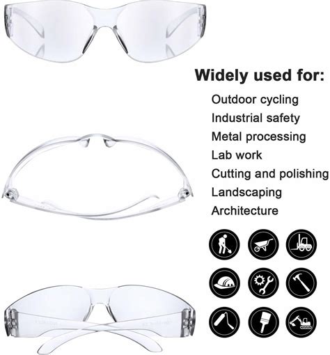 protective polycarbonate eye wear anti fog safety glasses impact resistant lens one size for