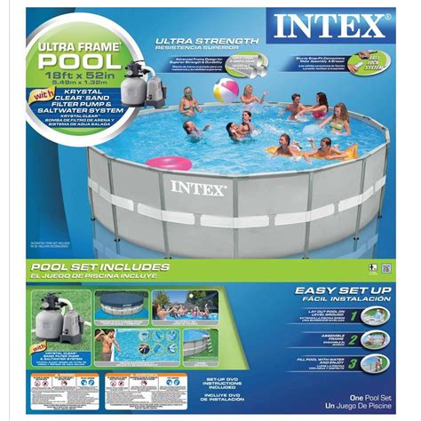 Intex 18 Ft X 52 In Ultra Frame Pool Set 28335eh The Home Depot