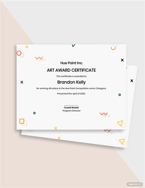 Fantastic Free Art Award Certificate Templates Editable