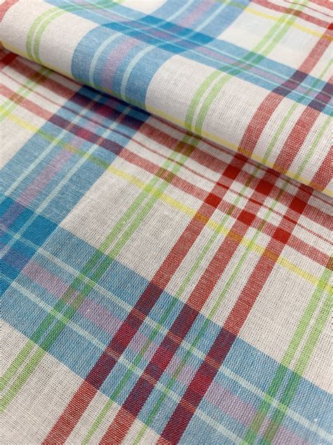 Assorted Colors Cotton Plaid Fabric 44 To Etsy Uk