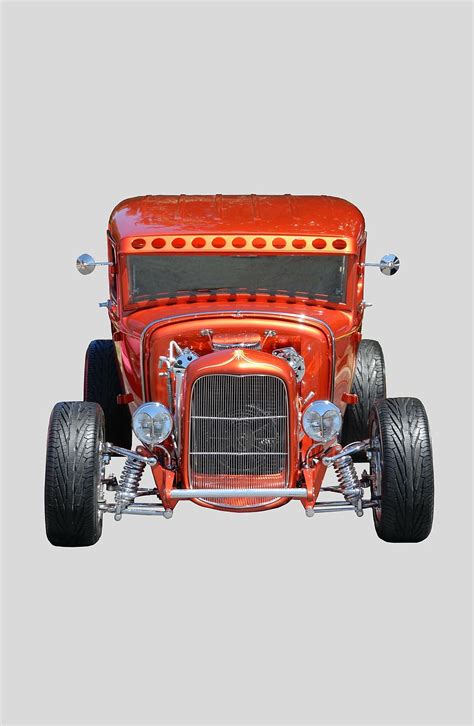 Hd Wallpaper Red Hot Rod Car Retro Speed Auto Nostalgia Road