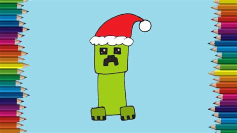 How To Draw A Creeper From Minecraft Christmas Step By Step