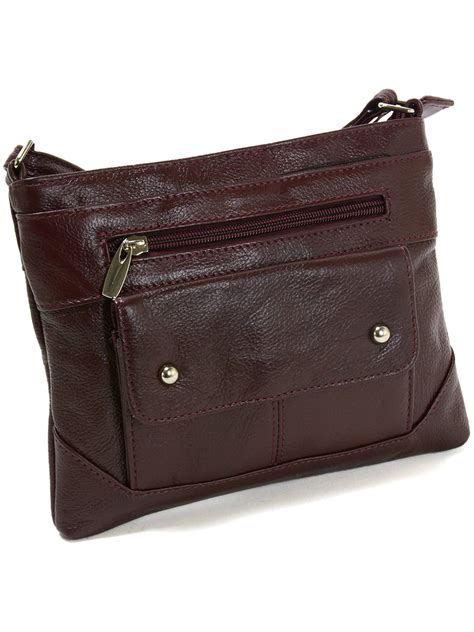 Womens Genuine Leather Handbag Cross Body Bag Shoulder Bag Organizer Mini Purse