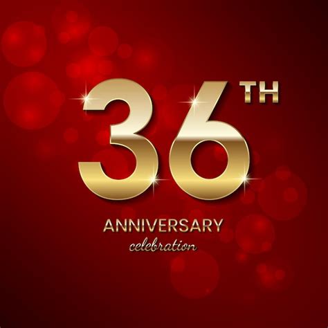 Premium Vector 36th Anniversary Logo Golden Number With Sparkling