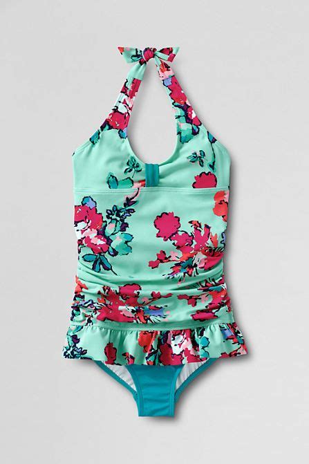 Girls Sea Garden Skirted One Piece Swimsuit From Lands End One