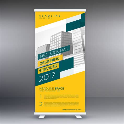 modern yellow roll up standee banner vector template - Download Free Vector Art, Stock Graphics ...