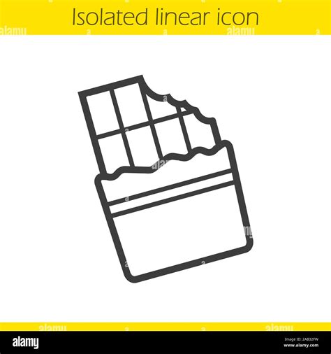 Bitten Chocolate Bar Linear Icon Thin Line Illustration Contour Symbol Vector Isolated