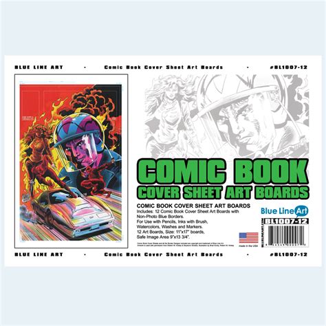 Comic Book Cover Boards 12 Sheets Blue Line Pro