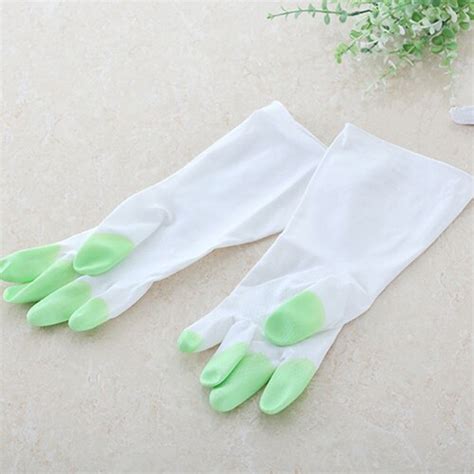 Pair Housework Dish Washing Up Cleaning Waterproof Stretchy Long Sleeve Gloves Long Cleaning