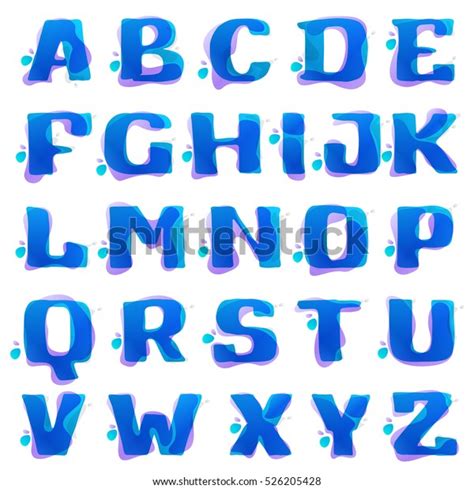 Alphabet Logos Watercolor Splashes Color Overlay Stock Vector Royalty