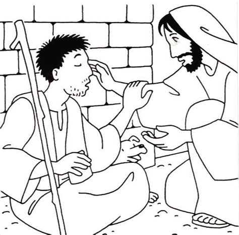 Jesus Heals Blind Bartimaeus Coloring Page Free Image Download