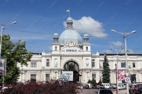 Art Nouveau Facade Of Lviv Holovnyi Railway Station Lviv Ukraine