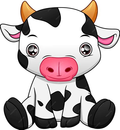 Premium Vector Cute Baby Cow Cartoon On White Background