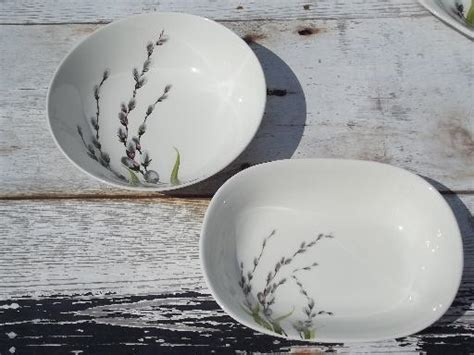 Pussy Willow Print 50s Vintage W S George China Dinnerware Set For 6