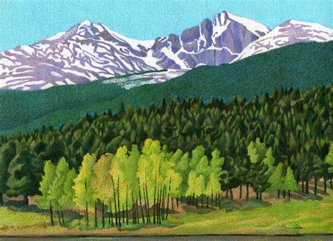 Longs Peak - Colored Pencil Drawing | Colorful landscape, Colored pencils, Colored pencil drawing