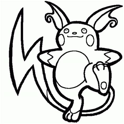 Raichu De Pokémon Para Colorear Imprimir E Dibujar Dibujos Colorearcom