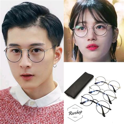 Jual Frame Plus Lensa Minus Kacamata Korea Model Bulat Pria Wanita