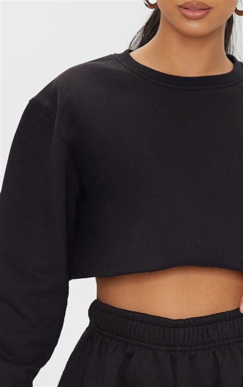Petite Black Ultimate Cropped Sweater Prettylittlething Ksa