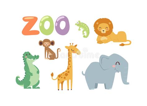 Set Of Animals Of Zoo Stock Vector Illustration Of Comic 94385725