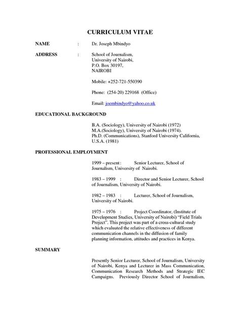 Review curriculum vitae samples, learn about the difference between a cv and a resume, and glean tips and advice on how to write a cv. Cv Template Kenya | Cv template, Cv template download ...